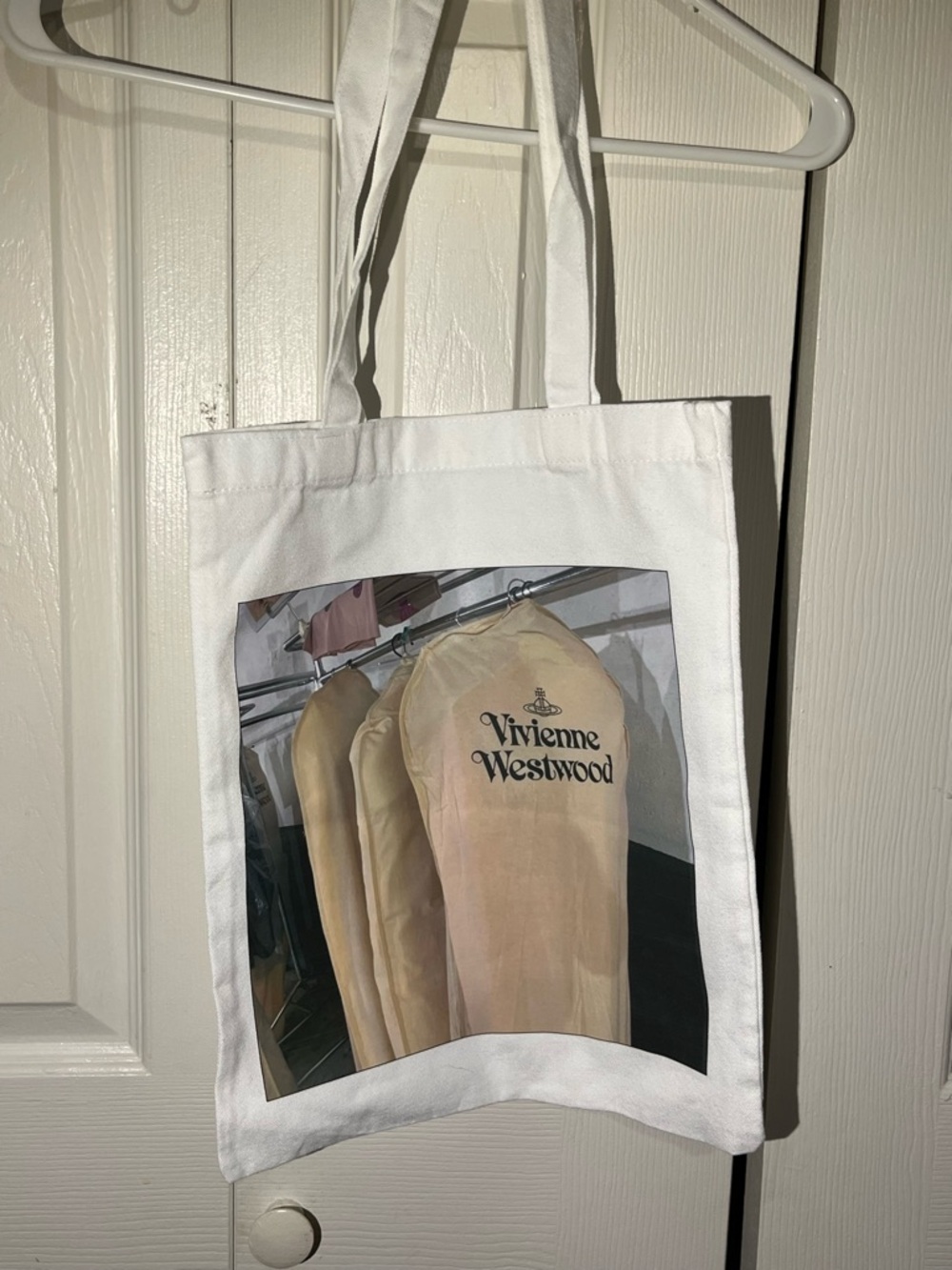 Vivienne Westwood White Tote with Beige Print